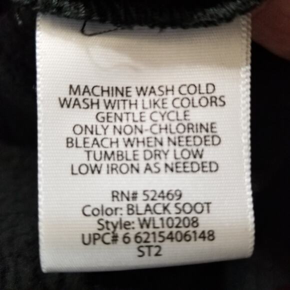 White Stag Women's Black Crinkle Material Button Up 3/4 Sleeves Sz XL/XG (16-18) - Picture 7 of 9